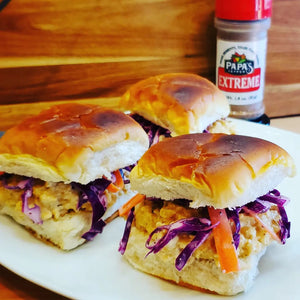 ALABAMA WHITE BBQ SLIDERS WITH GINGER COLE SLAW